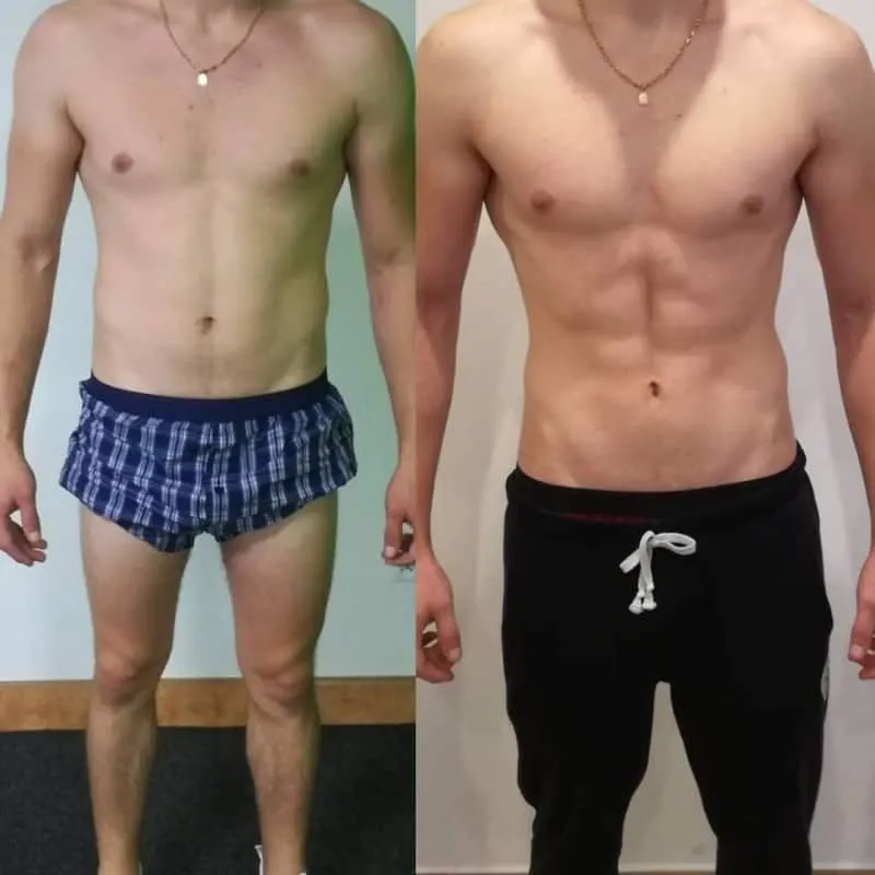 Example of young man body transformation