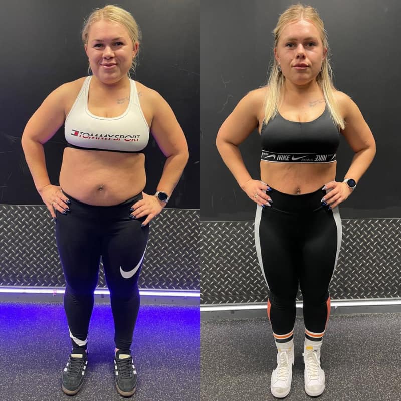 Example of client amazing reduced body fat transformation