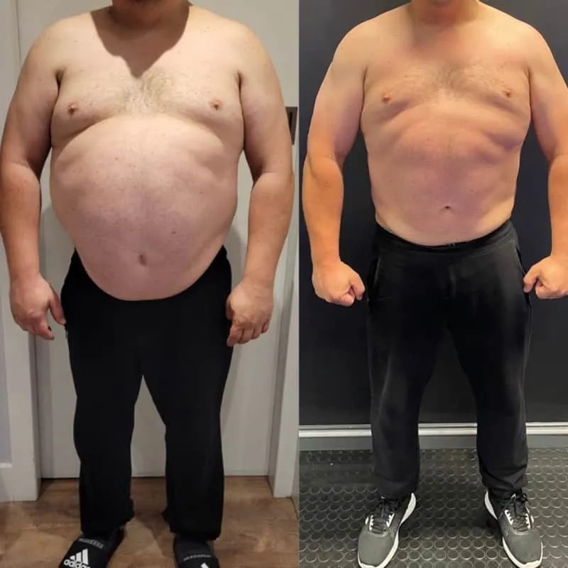 Example of man body transformation
