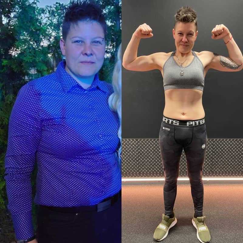 Example of extremely reduced body fat