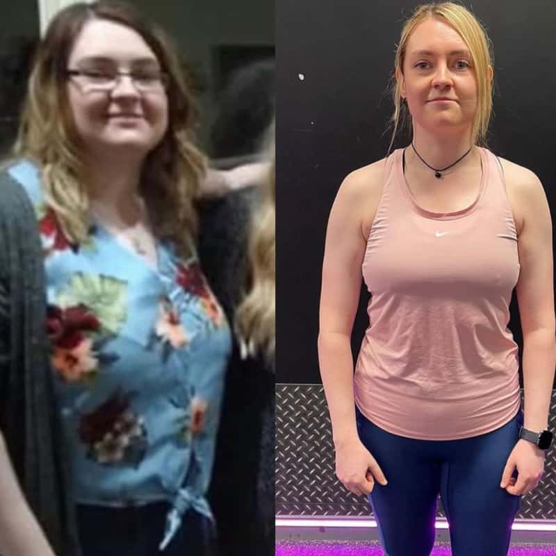 Example of woman body fat reduction